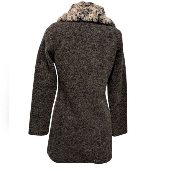 Marisol women's gray wool made in Italy wool faux fur coat size‎ s - Picture 10 of 10